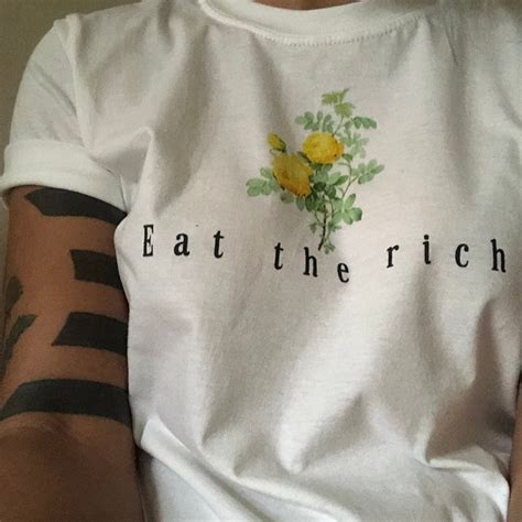 Eat the Rich Shirt • Activist T-shirt • Vintage Aesthetic • Botanical T ...