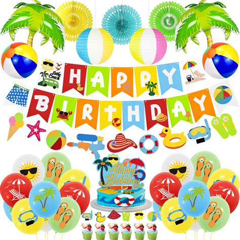 Buy Summer Beach Party Decorations, Beach Theme Pool Birthday Party ...