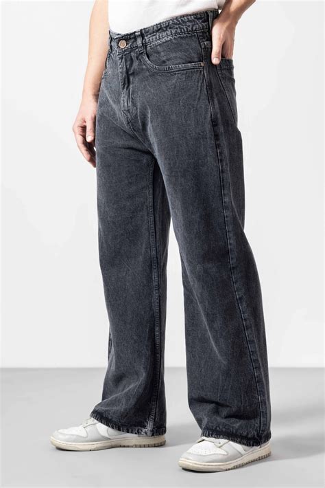Steel Grey Loose Fit Denim Jeans – Gritstones