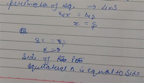 The ratio of the perimeter of square x to the perimeter of equilateral ...