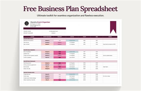 Business Plan Template Excel Spreadsheet 的图像结果