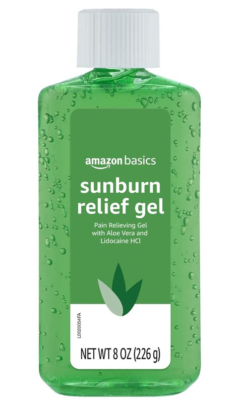 Amazon Basics Aloe Vera Sunburn Relief Gel, 8 fl oz - Soothing Sunburn ...