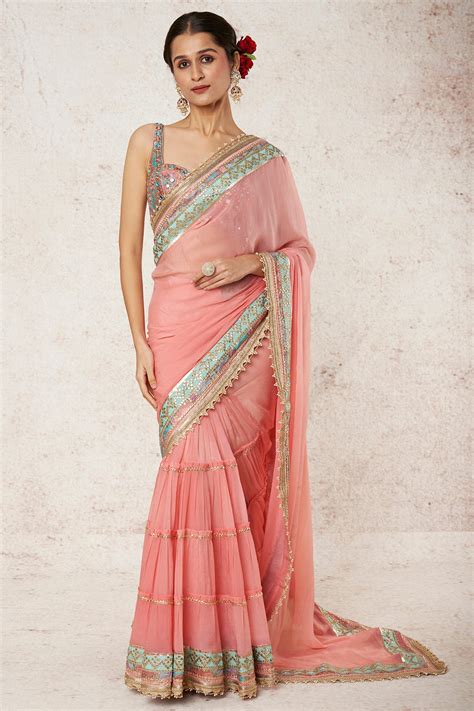 Shop Women's Pink Imroz Saree Set | Gopi Vaid