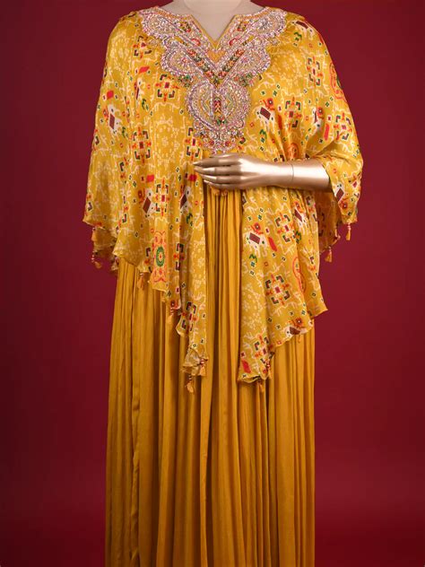 Mustard Gown with Gota Patti and Zari Work – SHREE SHIVAM: Clothing Store