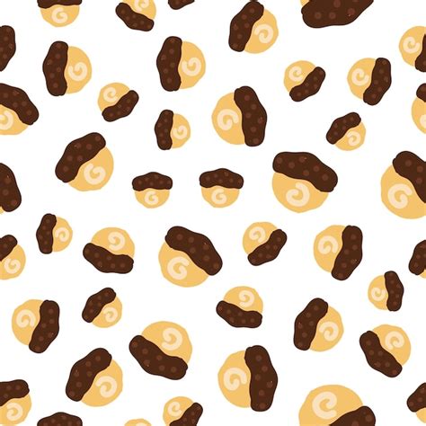 Cute and sweet chocolate cake seamless pattern background in doodles ...