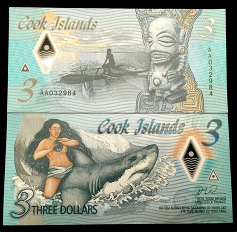 COOK ISLANDS 3 Dollars Polymer 2021 World Paper Money UNC Currency ...