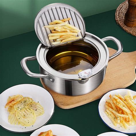 Buy Deep Fryer Pot, Stainless Steel Japanese Style Deep Frying Pot with ...