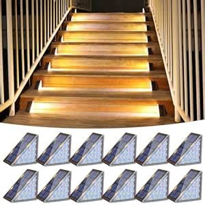 VOLISUN ABS Solar Step Lights Waterproof, LED Stair Lights for Outside ...