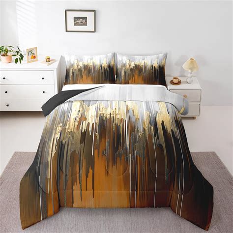 Amazon.com: Erosebridal Brown Bedding Set Queen Ombre Abstract ...