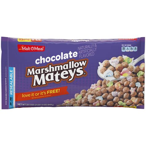 Malt-O-Meal Cereal, Chocolate Marshmallow Mateys, 33.5 Oz, Bag ...