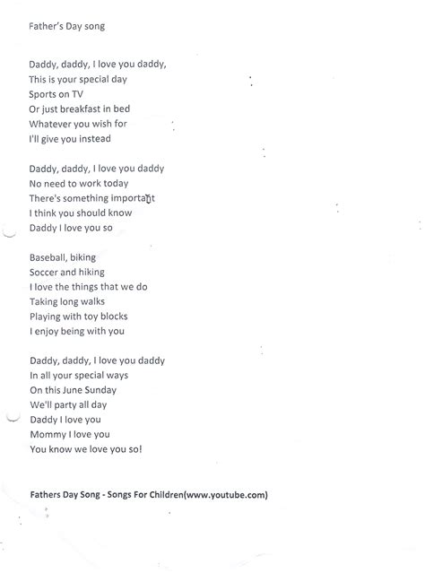 happy father's day lyrics