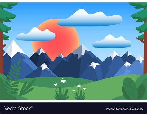 Cartoon Landscape Vector 的图像结果