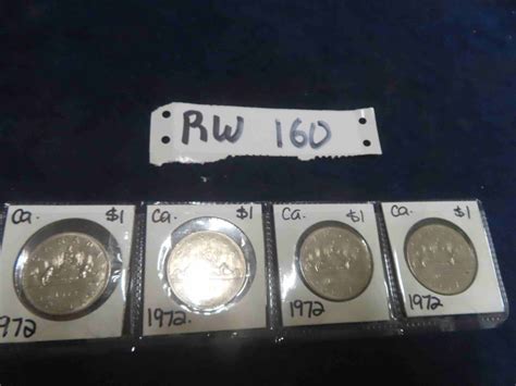(4) 1972 Canada $1 Coins