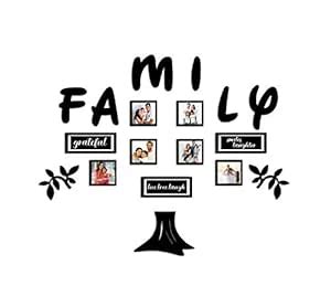 PAPER PLANE DESIGN Family Tree Collage Photo Frames for Wall Decor Set ...