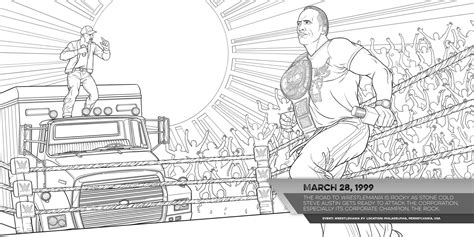 Wwe Coloring Pages The Rock
