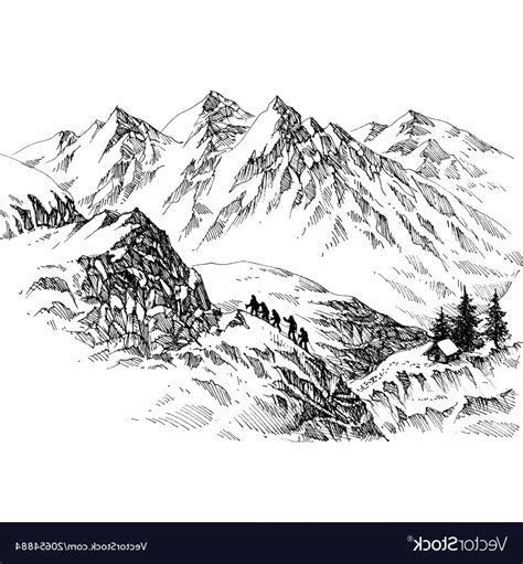 Mountain Range Drawing at PaintingValley.com | Explore collection of ...
