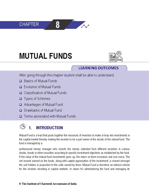 Chapter 8 - Mutual Funds - Financial Reporting - ICAI - Studocu
