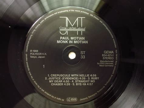Paul Motian / Monk In Motian - Guitar Records