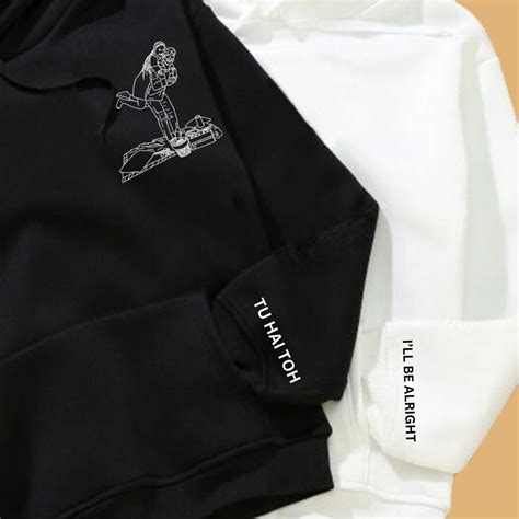 Customised Line Art Couple Oversized Drop shoulder Hoodies - Pack of 2 ...