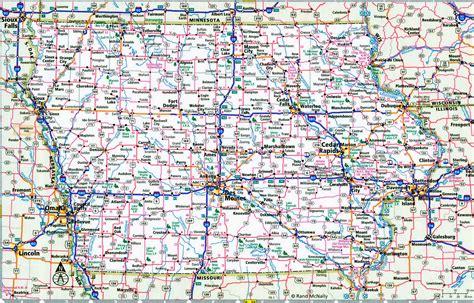 Iowa interstate highways map I-29, I-35, I-80, I-380. Detailed map of ...