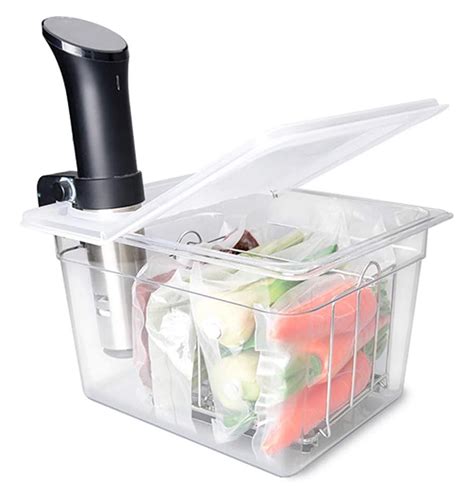 Sous Vide Container 12 Quarts with Universal Collapsible Hinged Lid ...