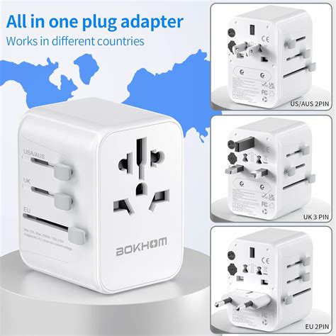 BOKHOM Worldwide Travel Adapter With USB-C PD 30W Fast India | Ubuy