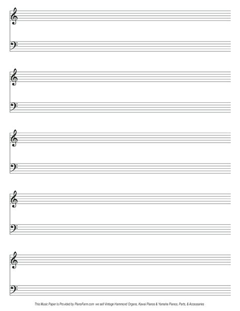 Music Staff Paper Printable