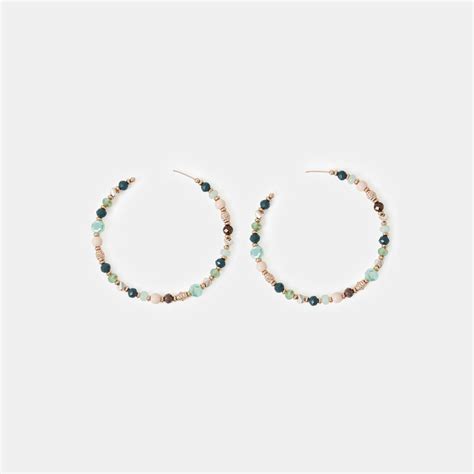 Large Bead Hoop Earrings - Accessorize India