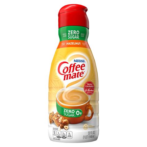 Coffee-Mate Creamer, Non-Dairy, Zero Sugar, Hazelnut-Hero