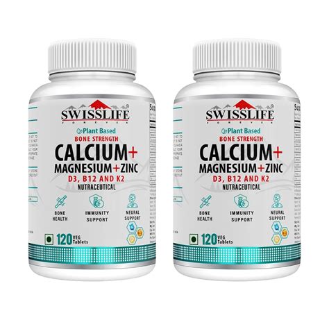 SWISSLIFE FOREVER Calcium Magnesium And Zinc Tablets with Vitamin D3 ...