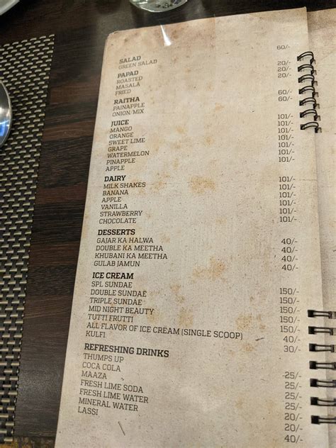 Menu at Hyderabad Spice, Hyderabad, Accord Bleu