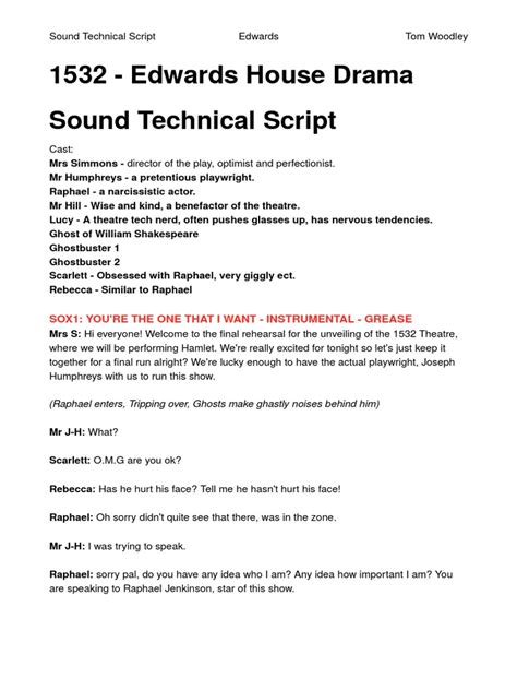Image result for Technical Script Example