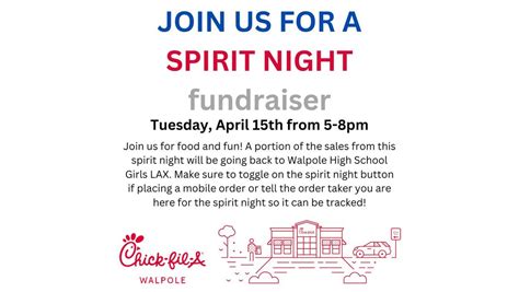 Spirit Night fundraiser benefiting Walpole High School Girls LAX, 120 ...