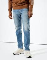 Buy American Eagle Men Blue Cozy Airflex+ Slim Straight Jean Online