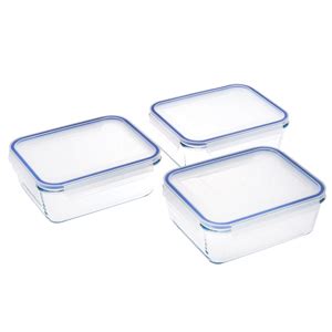 Solimo Rectangular Glass Storage Container Set