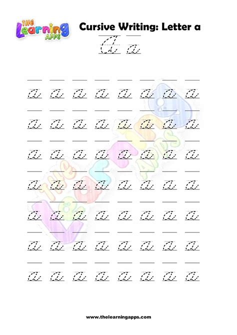 Free Printable Cursive Letter A Writing Grade 1 Worksheets