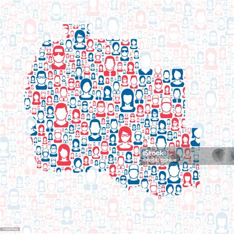 Tillman County Oklahoma Map With Blue And Red People Stock Illustration ...
