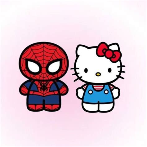 Easy Drawing Of Hello Kitty And Spiderman