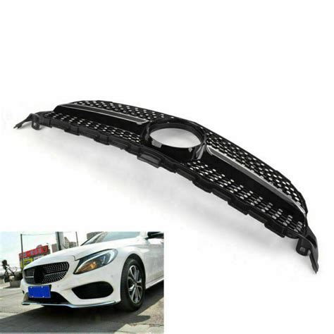 Buy AMG Diamond Style Front Grille Grill Fit Mercedes W205 C Class C250 ...