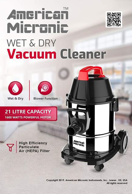 American Micronic AMI-VCD21-1600WDx Car Vacuum Cleaner with Reusable ...