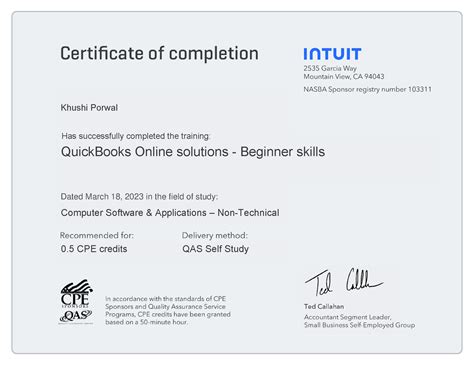 CPE credit - Quick Books Onlinesolutions-Beginnerskills - Khushi Porwal ...