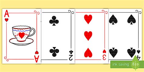 Alice in Wonderland Playing Cards Cut-Outs