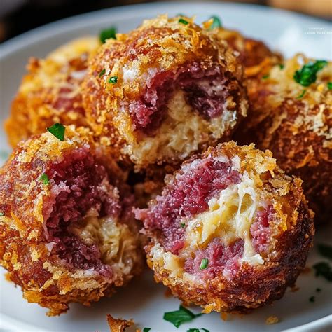 Crispy Reuben Balls: Savory Bites of Corned Beef, Sauerkraut, and ...