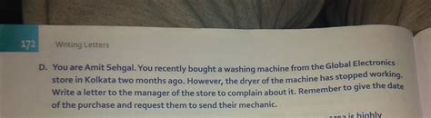 You are Amit Sehgal. You recently bought a washing machine from the ...