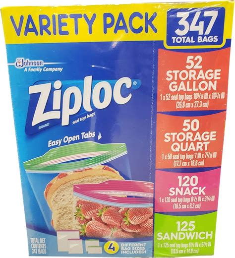 Ziploc Freezer Various Sizes Storage Bags Variety Pack - Pack of 347 Bags : Amazon.co.uk: Home ...