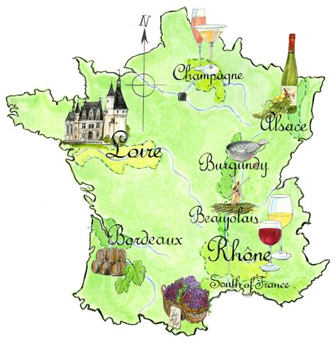 Wine Regions Of France Map / Waitrose - Jane Webster - Debut Art