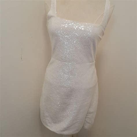 Club London White Sparkly Dress 14 - Depop