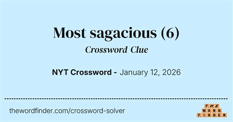 Most sagacious — Crossword Clue