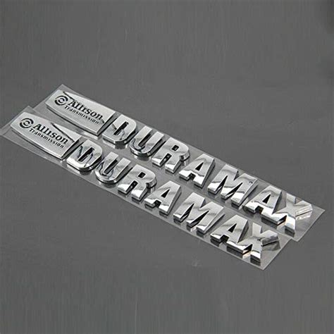 Pair Set Duramax Allison Transmission Hood Emblem Badges Decal 3D ...
