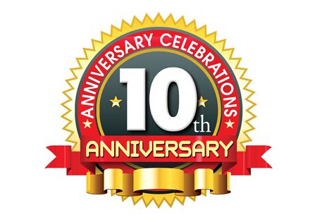 10 years anniversary colorful vector logo design | naveengfx